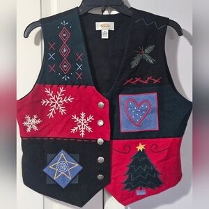 Talbots 90s christmas vest